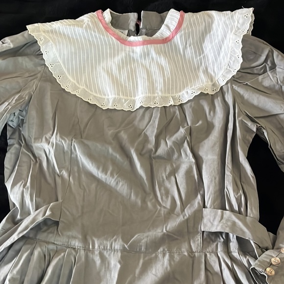 Vintage sailor Victorian style dress 13 14 tie back puff shoulder additional hem - Picture 2 of 11